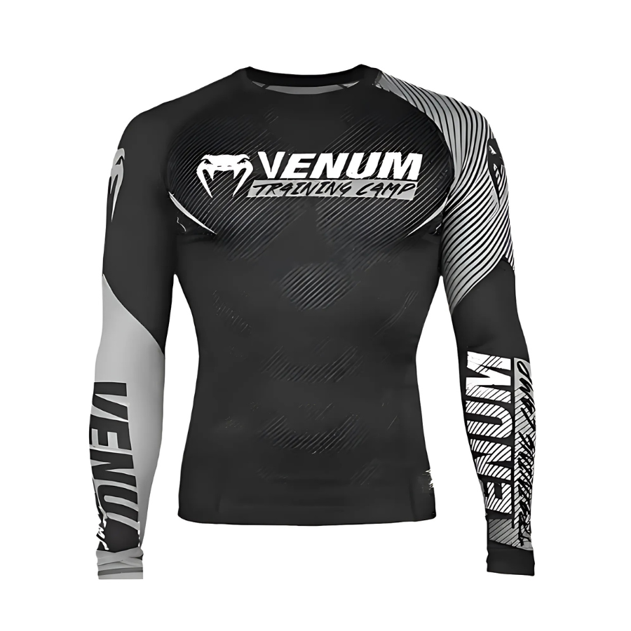 Venum professional grey viper long rushguard MMA | חולצת ונום ראשגארד ארוכה בעיצוב וייפר אפור